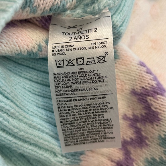 Janie & Jack Fair Isle Sweater Toddler Girls 2T Wool Blend - Picture 6 of 9